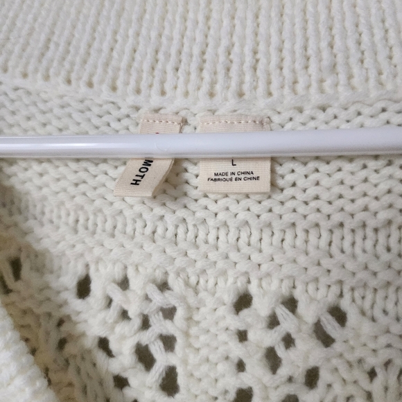 ANTHROPOLOGIE‎ x MOTH Cindy Balloon Sleeve pull over sweater in snow L - Picture 6 of 7